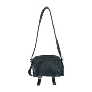 PRADA Black Leather Triangle Shoulder Bag